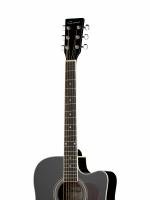 F641EQ-BK Электро-акустическая гитара, с вырезом, черная, Caraya
