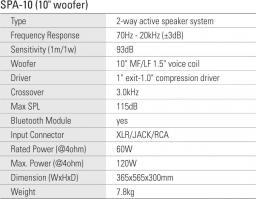 SPA-10 Акустическая система активная, MP3, SD, USB, BT. 65Вт, Leem